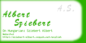 albert sziebert business card